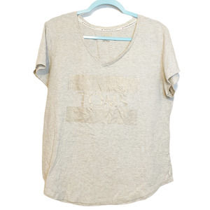 TOMS Cream Short Sleeve Logo Graphic T-Shirt XL